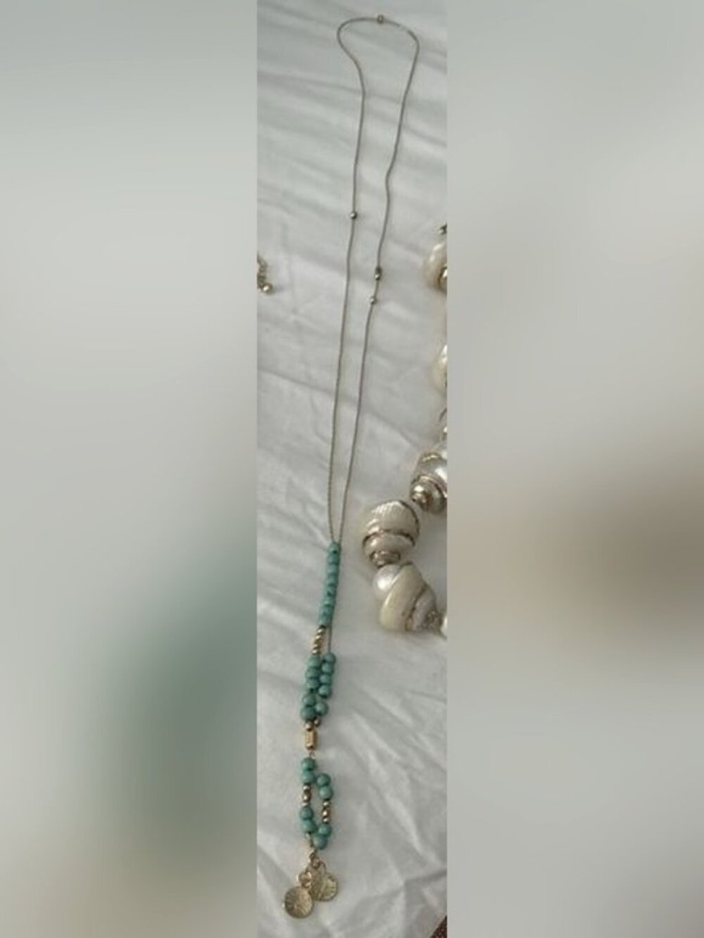 Long Turquoise Bead Lariat Necklace